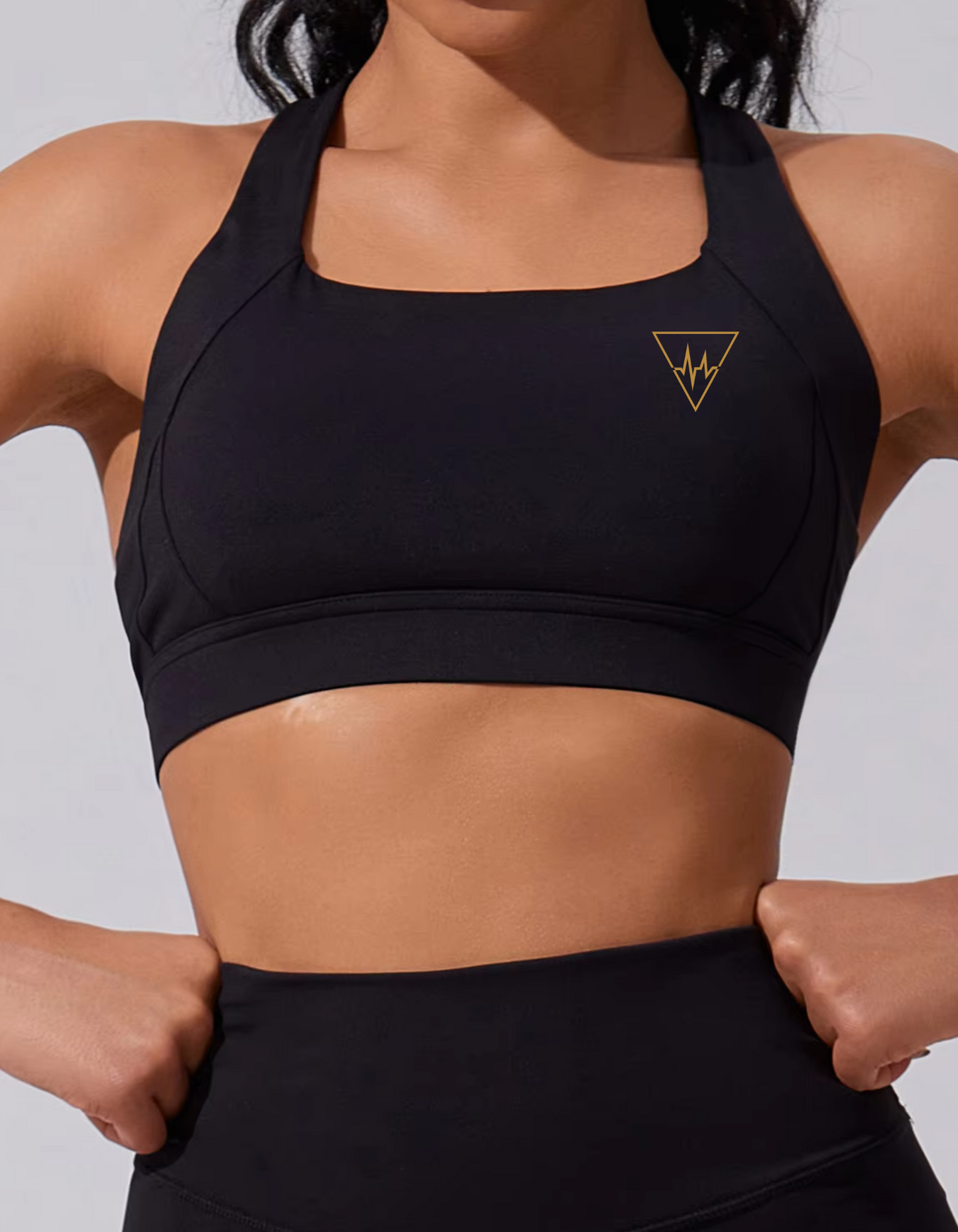 Black Cross Back Sports Bra